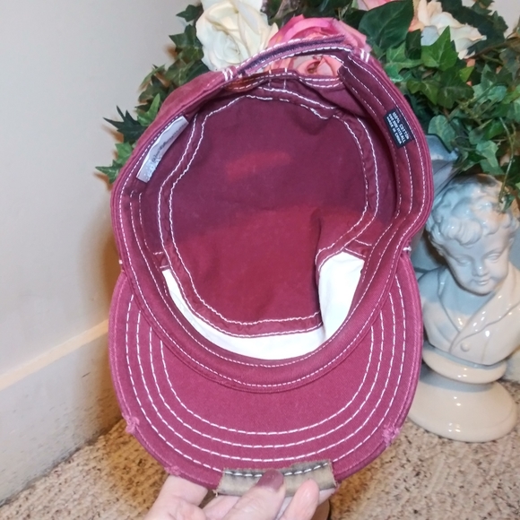 Walt Disney World Exclusive Distressed Burgundy/Yellow Mickey Mouse Trucker Hat - Picture 8 of 15